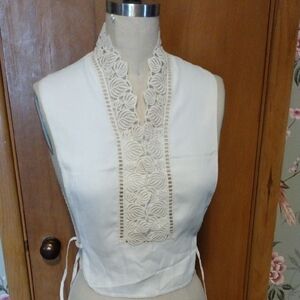 Cotton And Lace Trimmed Dickey